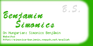 benjamin simonics business card