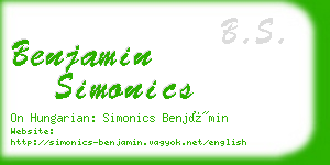 benjamin simonics business card